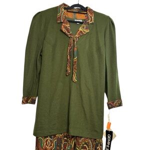 Vintage Gemini ll Olive Green 2 piece Dress Size 24W New